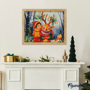 Diamond Painting - Amigos del bosque navideño