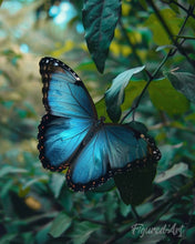Cargar imagen en el visor de la galería, Diamond Painting - Diamond Painting - Mariposa Morfo Azul 40x50cm con bastidor montado