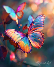 Cargar imagen en el visor de la galería, Diamond Painting - Diamond Painting - Mariposas Vibrantes 40x50cm con bastidor montado