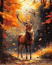 Cargar imagen en el visor de la galería, Diamond Painting - Ciervo majestuoso en otoño