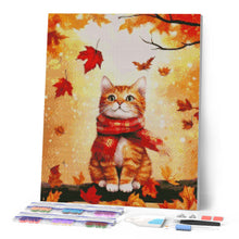 Cargar imagen en el visor de la galería, Diamond Painting - Gato acogedor de otoño