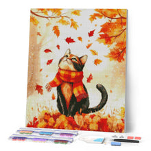 Cargar imagen en el visor de la galería, Diamond Painting - Gato juguetón de otoño