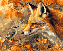 Cargar imagen en el visor de la galería, Diamond Painting - Zorro y pájaro en otoño