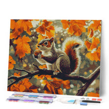 Cargar imagen en el visor de la galería, Diamond Painting - Ardilla de otoño 40x50cm con bastidor montado