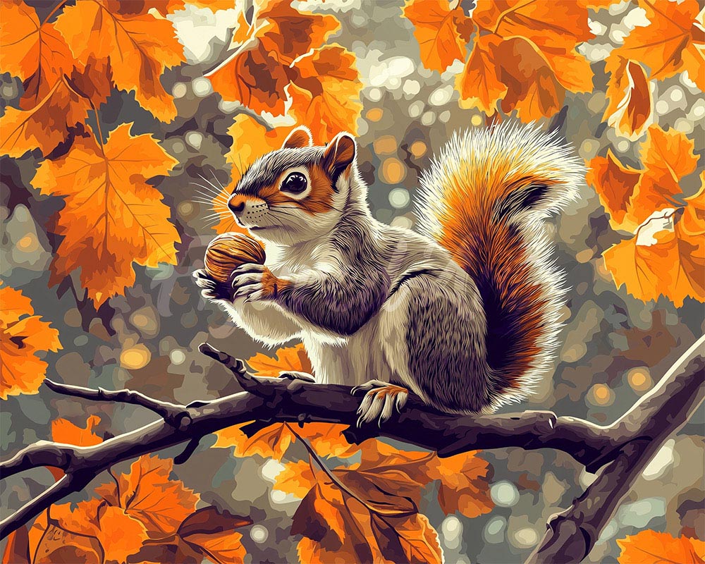 Diamond Painting - Ardilla de otoño