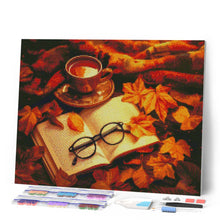 Cargar imagen en el visor de la galería, Diamond Painting - Té y libro de otoño