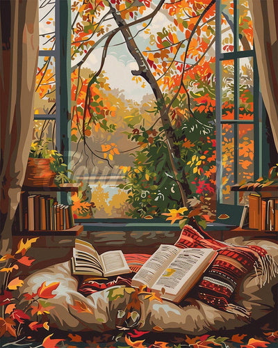 Diamond Painting - Lectura acogedora de otoño