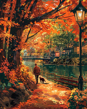 Cargar imagen en el visor de la galería, Diamond Painting - Paseo del perro en otoño