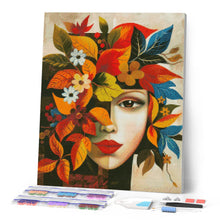 Cargar imagen en el visor de la galería, Diamond Painting - Cara floral otoñal inspirada en Picasso