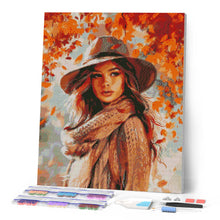 Cargar imagen en el visor de la galería, Diamond Painting - Dama de los vientos otoñales 40x50cm con bastidor montado