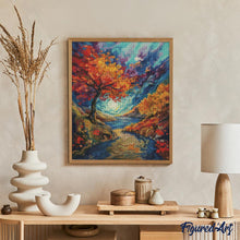 Cargar imagen en el visor de la galería, Diamond Painting - Otoño surrealista inspirado en Van Gogh 40x50cm con bastidor montado