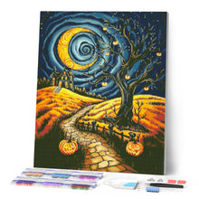 Cargar imagen en el visor de la galería, Diamond Painting - Senda espeluznante bajo la luna
