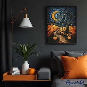 Diamond Painting - Senda espeluznante bajo la luna