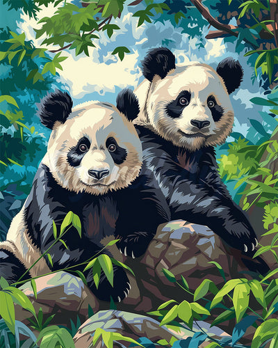 Diamond Painting - Gemelos de Panda Gigante