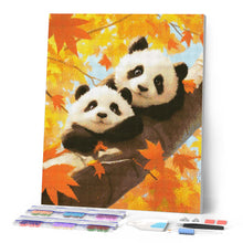 Cargar imagen en el visor de la galería, Diamond Painting - Cachorros de Panda en Otoño