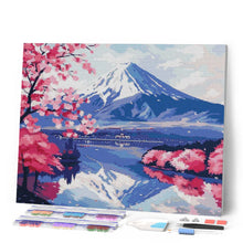 Cargar imagen en el visor de la galería, Diamond Painting - Monte Fuji y Lago de Sakura 40x50cm con bastidor montado