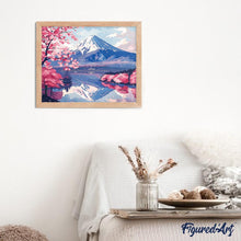 Cargar imagen en el visor de la galería, Diamond Painting - Monte Fuji y Lago de Sakura 40x50cm con bastidor montado