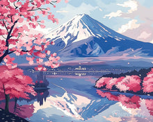 Cargar imagen en el visor de la galería, Diamond Painting - Diamond Painting - Monte Fuji y Lago de Sakura 40x50cm con bastidor montado