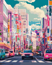 Cargar imagen en el visor de la galería, Diamond Painting - Diamond Painting - Calle Bulliciosa de Japón 40x50cm con bastidor montado