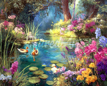 Cargar imagen en el visor de la galería, Diamond Painting - Lago de Flores