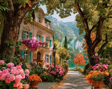 Cargar imagen en el visor de la galería, Diamond Painting - Villa en Flor junto al Lago
