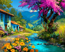 Cargar imagen en el visor de la galería, Diamond Painting - Arroyo del Pueblo Colorido