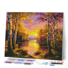 Cargar imagen en el visor de la galería, Diamond Painting - Lago de Abedules Radiantes