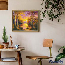 Cargar imagen en el visor de la galería, Diamond Painting - Lago de Abedules Radiantes