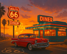 Cargar imagen en el visor de la galería, Diamond Painting - El Restaurante y el Coche Clásico