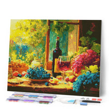 Cargar imagen en el visor de la galería, Diamond Painting - Botella de Vino y Uvas