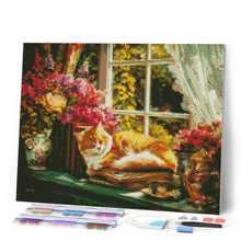 Cargar imagen en el visor de la galería, Diamond Painting - Ventana Acogedora con Gato