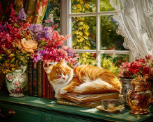 Cargar imagen en el visor de la galería, Diamond Painting - Ventana Acogedora con Gato