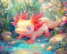 Cargar imagen en el visor de la galería, Diamond Painting - Axolotl Tomando el Sol