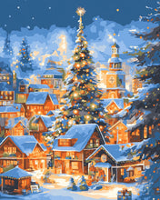 Cargar imagen en el visor de la galería, Diamond Painting - Diamond Painting - Poblado Navideño Brillante 40x50cm con bastidor montado