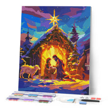 Cargar imagen en el visor de la galería, Diamond Painting - Noche de Paz 40x50cm con bastidor montado