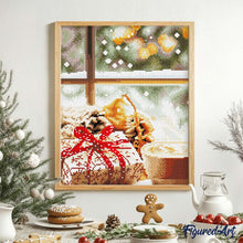 Cargar imagen en el visor de la galería, Diamond Painting - Hora de Café Navideña 40x50cm con bastidor montado
