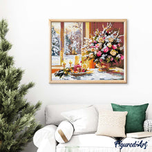 Cargar imagen en el visor de la galería, Diamond Painting - Nochebuena Romántica 40x50cm con bastidor montado