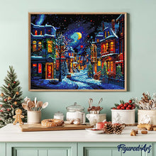Cargar imagen en el visor de la galería, Diamond Painting - Media Luna Invernal 40x50cm con bastidor montado