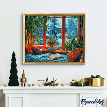 Cargar imagen en el visor de la galería, Diamond Painting - Tarde de Invierno Acogedora 40x50cm con bastidor montado