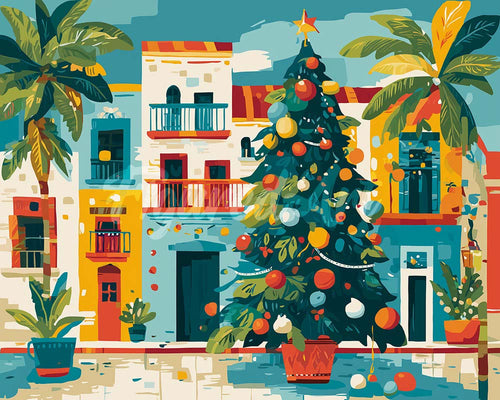 Diamond Painting - Plaza Festiva Colorida