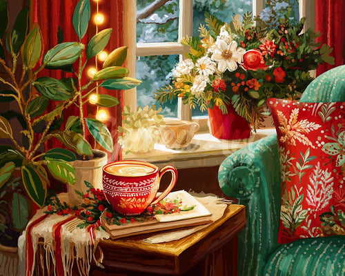 Diamond Painting - Rincón de Café Navideño