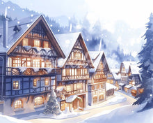 Cargar imagen en el visor de la galería, Diamond Painting - Pueblo Nevado en Acuarela