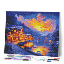 Cargar imagen en el visor de la galería, Diamond Painting - Pueblo Brillante junto al Lago