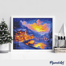 Cargar imagen en el visor de la galería, Diamond Painting - Pueblo Brillante junto al Lago