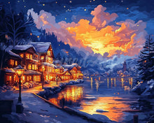 Cargar imagen en el visor de la galería, Diamond Painting - Pueblo Brillante junto al Lago