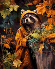 Cargar imagen en el visor de la galería, Diamond Painting - Mapache con impermeable