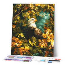 Cargar imagen en el visor de la galería, Diamond Painting - Águila entre hojas doradas