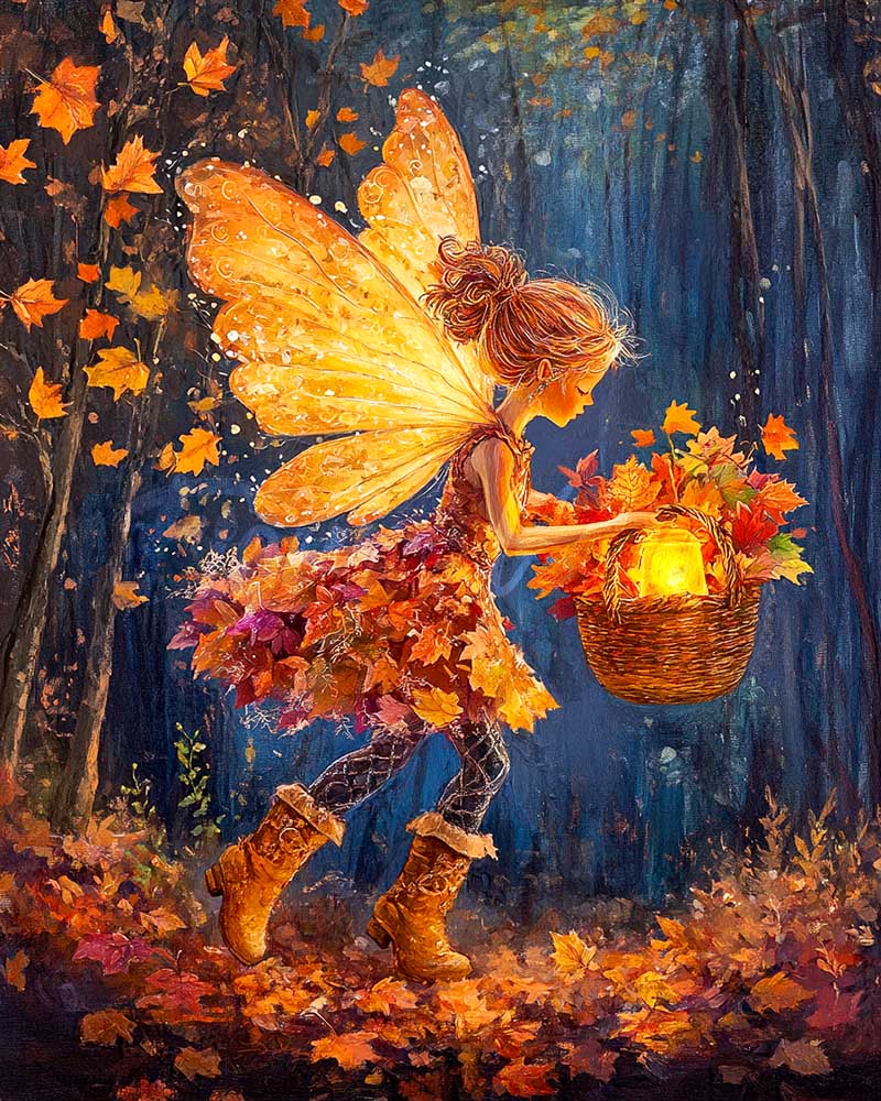 Diamond Painting - El hada recolectora de hojas