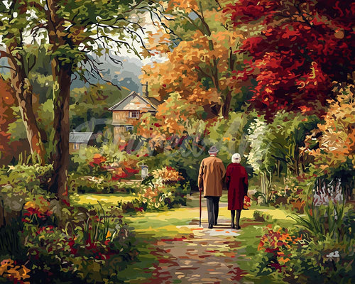 Diamond Painting - Amor eterno en otoño