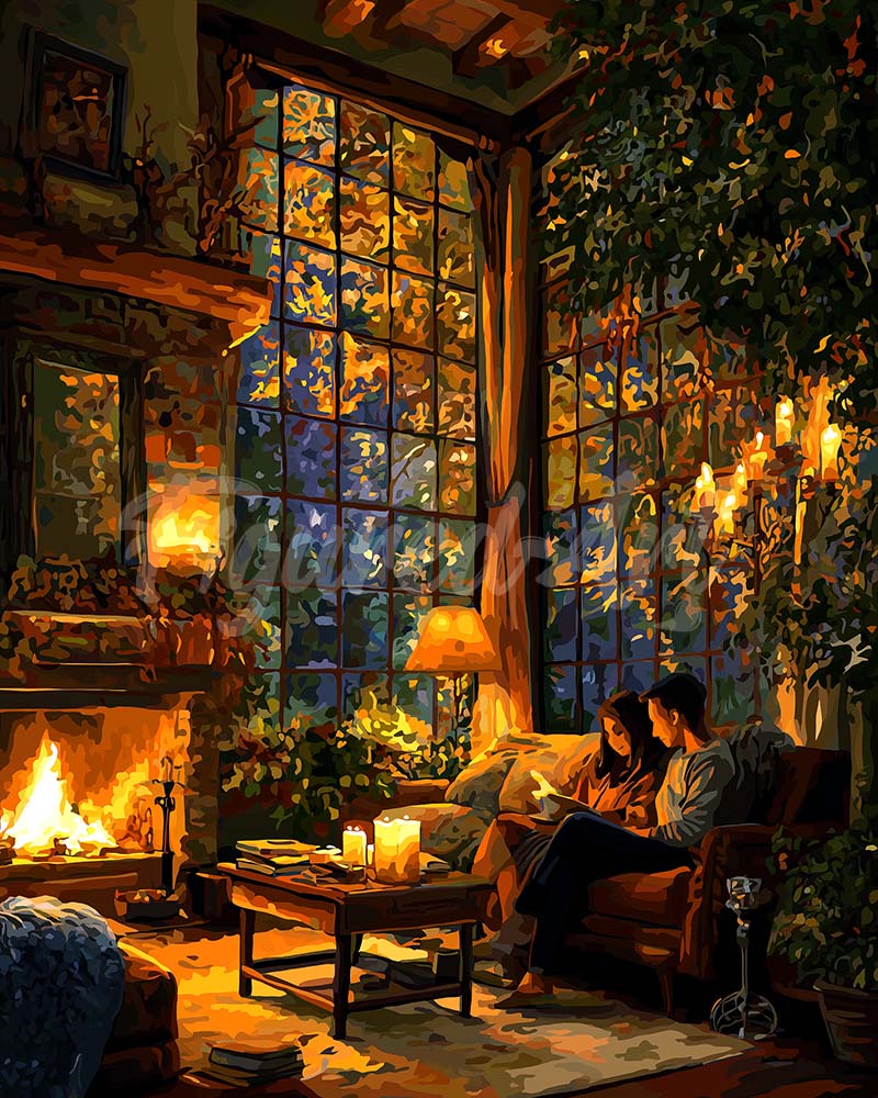 Diamond Painting - Noche acogedora de otoño